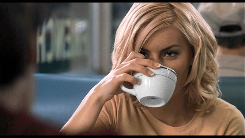 woman with coffee cup Blank Meme Template
