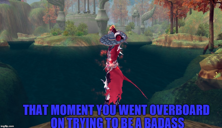that momentyou think it was badass till you went overboard | THAT MOMENT YOU WENT OVERBOARD ON TRYING TO BE A BADASS | image tagged in aura kingdom,video games,mmorpg | made w/ Imgflip meme maker