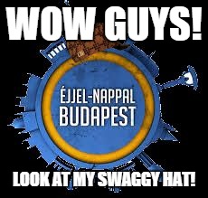That meme is SO old that even the hat fell into pieces | WOW GUYS! LOOK AT MY SWAGGY HAT! | image tagged in nb,scumbag | made w/ Imgflip meme maker