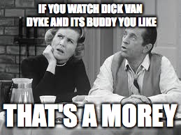 IF YOU WATCH DICK VAN DYKE AND
ITS BUDDY YOU LIKE THAT'S A MOREY | made w/ Imgflip meme maker
