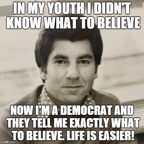 In my youth | IN MY YOUTH I DIDN'T KNOW WHAT TO BELIEVE; NOW I'M A DEMOCRAT AND THEY TELL ME EXACTLY WHAT TO BELIEVE. LIFE IS EASIER! | image tagged in youth,democrat,mind control,what to think,politics | made w/ Imgflip meme maker