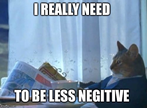 I Should Buy A Boat Cat | I REALLY NEED; TO BE LESS NEGITIVE | image tagged in memes,i should buy a boat cat | made w/ Imgflip meme maker