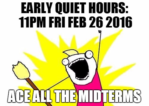 X All The Y Meme | EARLY QUIET HOURS: 11PM FRI FEB 26 2016; ACE ALL THE MIDTERMS | image tagged in memes,x all the y | made w/ Imgflip meme maker