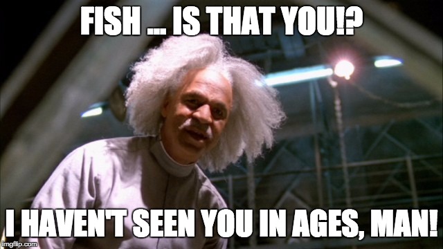 FISH ... IS THAT YOU!? I HAVEN'T SEEN YOU IN AGES, MAN! | made w/ Imgflip meme maker