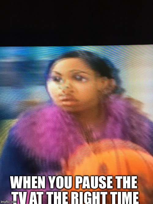 WHEN YOU PAUSE THE TV AT THE RIGHT TIME | image tagged in memes | made w/ Imgflip meme maker