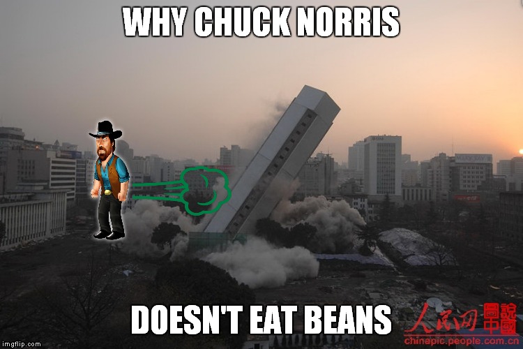 WHY CHUCK NORRIS DOESN'T EAT BEANS | made w/ Imgflip meme maker