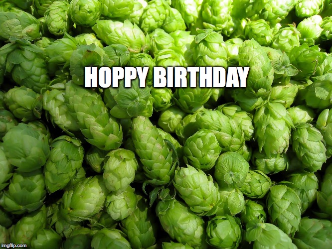 Hoppy Birthday | HOPPY BIRTHDAY | image tagged in hops,beer,craft beer | made w/ Imgflip meme maker