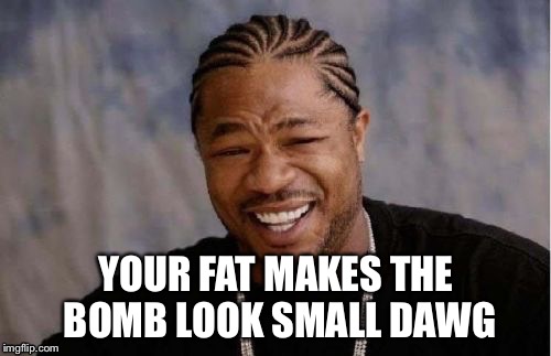 YOUR FAT MAKES THE BOMB LOOK SMALL DAWG | made w/ Imgflip meme maker