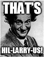 THAT'S; HIL-LARRY-US! | image tagged in larry1 | made w/ Imgflip meme maker