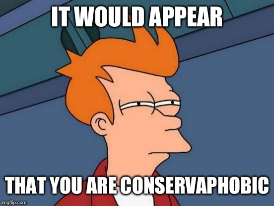 Futurama Fry Meme | IT WOULD APPEAR THAT YOU ARE CONSERVAPHOBIC | image tagged in memes,futurama fry | made w/ Imgflip meme maker