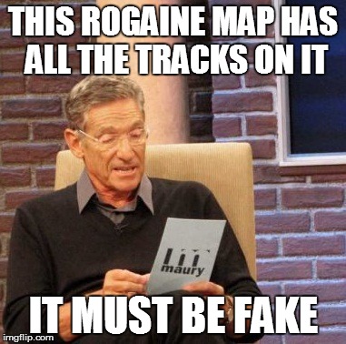 Maury Lie Detector Meme | THIS ROGAINE MAP HAS ALL THE TRACKS ON IT; IT MUST BE FAKE | image tagged in memes,maury lie detector | made w/ Imgflip meme maker