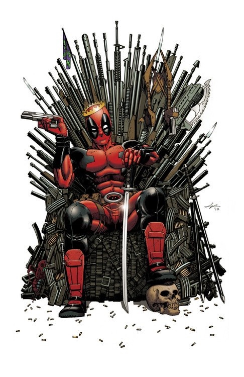 High Quality Deadpool Iron Throne Blank Meme Template
