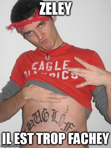 Fake Gangsta | ZELEY; IL EST TROP FACHEY | image tagged in fake gangsta | made w/ Imgflip meme maker