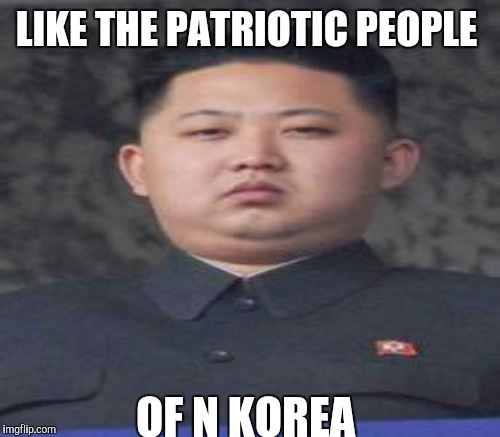 LIKE THE PATRIOTIC PEOPLE OF N KOREA | made w/ Imgflip meme maker