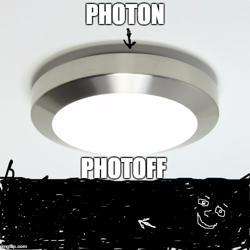 Photon | PHOTON; PHOTOFF | image tagged in science,light,atom | made w/ Imgflip meme maker