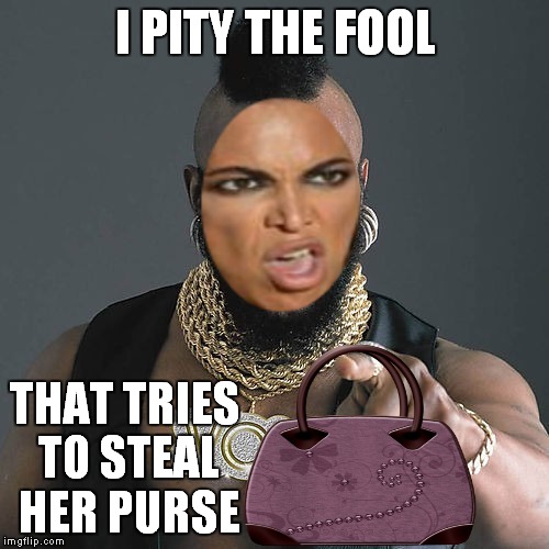 I wonder how emasculated Jay-Z feels on a daily basis..... | I PITY THE FOOL; THAT TRIES TO STEAL HER PURSE | image tagged in mr t,beyonce | made w/ Imgflip meme maker