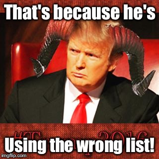 That's because he's Using the wrong list! | made w/ Imgflip meme maker