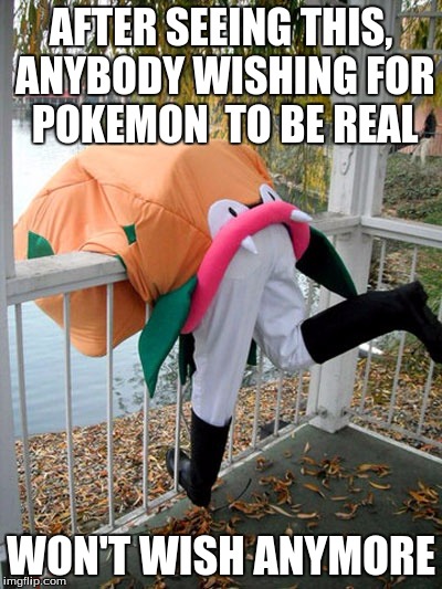 If Pokemon was Real | AFTER SEEING THIS, ANYBODY WISHING FOR POKEMON  TO BE REAL; WON'T WISH ANYMORE | image tagged in if pokemon was real | made w/ Imgflip meme maker