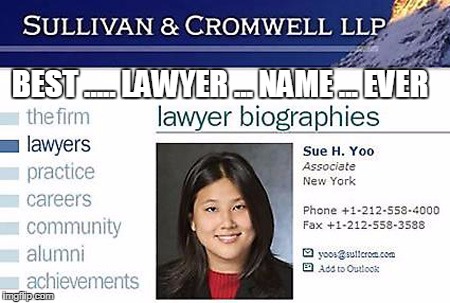 You know your destiny when you have a name like this | BEST ..... LAWYER ... NAME ... EVER | image tagged in lawyers,lawsuit | made w/ Imgflip meme maker