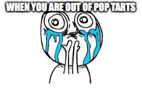 Crying Because Of Cute | WHEN YOU ARE OUT OF POP TARTS | image tagged in memes,crying because of cute | made w/ Imgflip meme maker