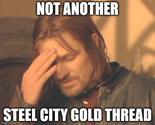 Frustrated Boromir Meme | NOT ANOTHER; STEEL CITY GOLD THREAD | image tagged in memes,frustrated boromir | made w/ Imgflip meme maker