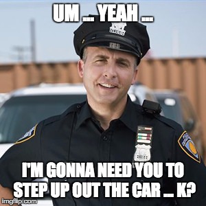 UM ... YEAH ... I'M GONNA NEED YOU TO STEP UP OUT THE CAR ... K? | made w/ Imgflip meme maker