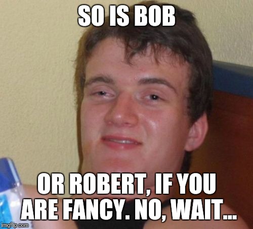 10 Guy Meme | SO IS BOB OR ROBERT, IF YOU ARE FANCY. NO, WAIT... | image tagged in memes,10 guy | made w/ Imgflip meme maker