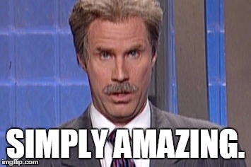Simply Amazing | image tagged in will ferrell,alex trebeck | made w/ Imgflip meme maker
