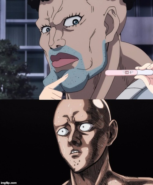 These never grow old | image tagged in one punch man,pregnancy | made w/ Imgflip meme maker