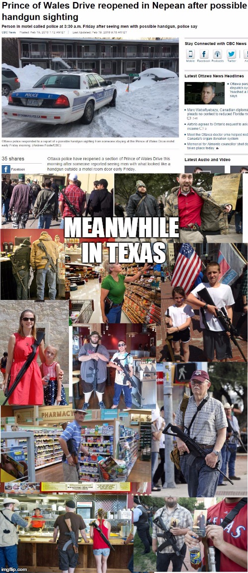 Canadian "News" | MEANWHILE IN TEXAS | image tagged in canada | made w/ Imgflip meme maker