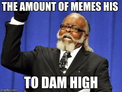 Too Damn High Meme | THE AMOUNT OF MEMES HIS; TO DAM HIGH | image tagged in memes,too damn high | made w/ Imgflip meme maker
