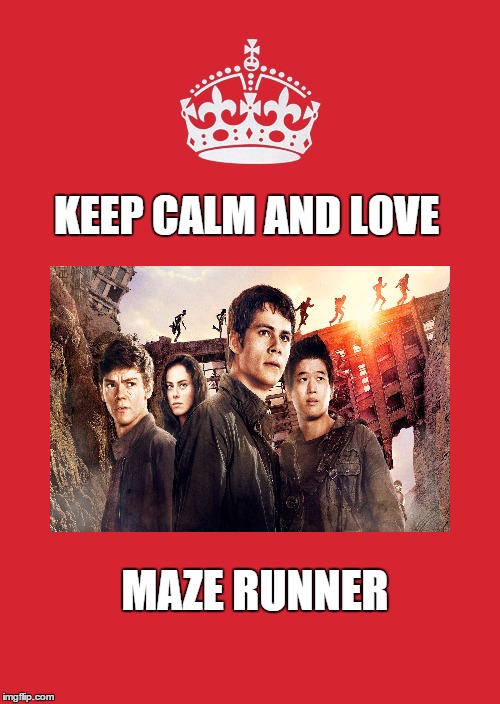 Keep Calm And Carry On Red Meme | KEEP CALM AND LOVE; MAZE RUNNER | image tagged in memes,keep calm and carry on red | made w/ Imgflip meme maker