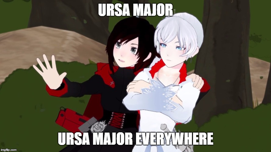 The fact about Ursa Major Grimm | URSA MAJOR; URSA MAJOR EVERYWHERE | image tagged in rwby everywhere | made w/ Imgflip meme maker