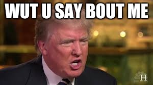 Donald Trump | WUT U SAY BOUT ME | image tagged in donald trump | made w/ Imgflip meme maker