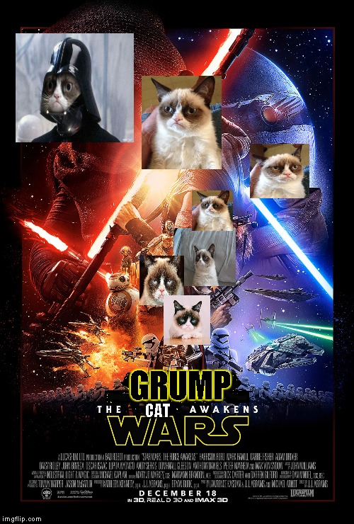 Grump Wars- The Cat Awakens | GRUMP; CAT | image tagged in grumpy cat,grumpy cat star wars,star wars,awesome,lol,front page | made w/ Imgflip meme maker