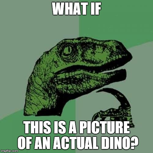 Philosoraptor | WHAT IF; THIS IS A PICTURE OF AN ACTUAL DINO? | image tagged in memes,philosoraptor | made w/ Imgflip meme maker