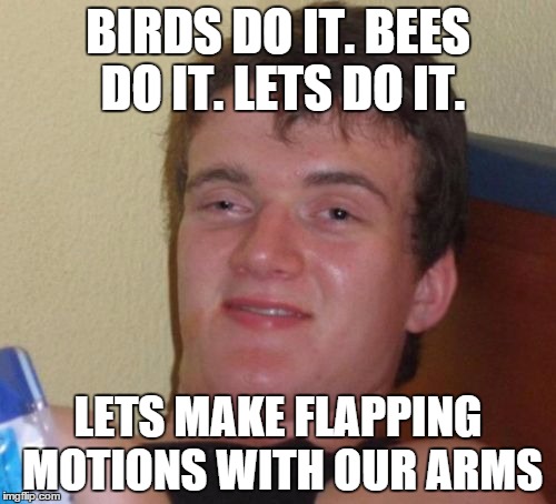 10 Guy Meme | BIRDS DO IT. BEES DO IT. LETS DO IT. LETS MAKE FLAPPING MOTIONS WITH OUR ARMS | image tagged in memes,10 guy | made w/ Imgflip meme maker