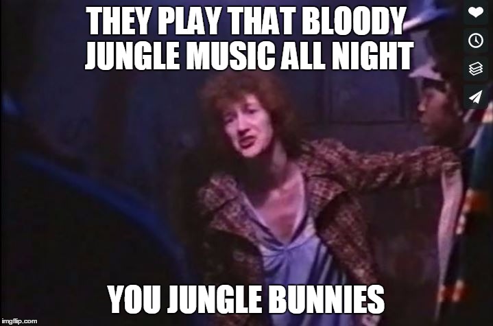 THEY PLAY THAT BLOODY JUNGLE MUSIC ALL NIGHT; YOU JUNGLE BUNNIES | image tagged in jungle | made w/ Imgflip meme maker
