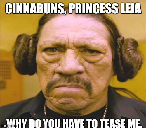 CINNABUNS, PRINCESS LEIA WHY DO YOU HAVE TO TEASE ME. | made w/ Imgflip meme maker