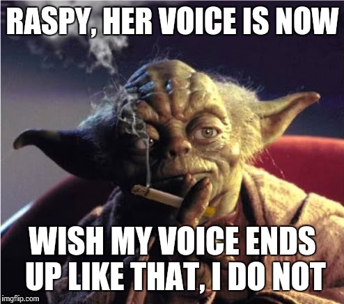 RASPY, HER VOICE IS NOW WISH MY VOICE ENDS UP LIKE THAT, I DO NOT | made w/ Imgflip meme maker
