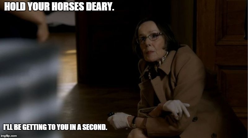 Mr Kaplan. | HOLD YOUR HORSES DEARY. I'LL BE GETTING TO YOU IN A SECOND. | image tagged in womens champ | made w/ Imgflip meme maker