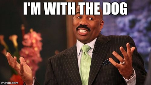 I'M WITH THE DOG | image tagged in memes,steve harvey | made w/ Imgflip meme maker