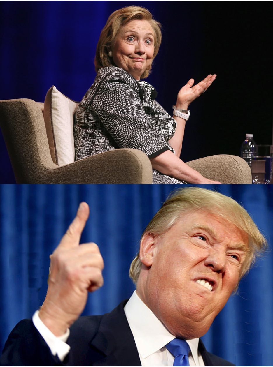 Clinton and Trump Blank Meme Template
