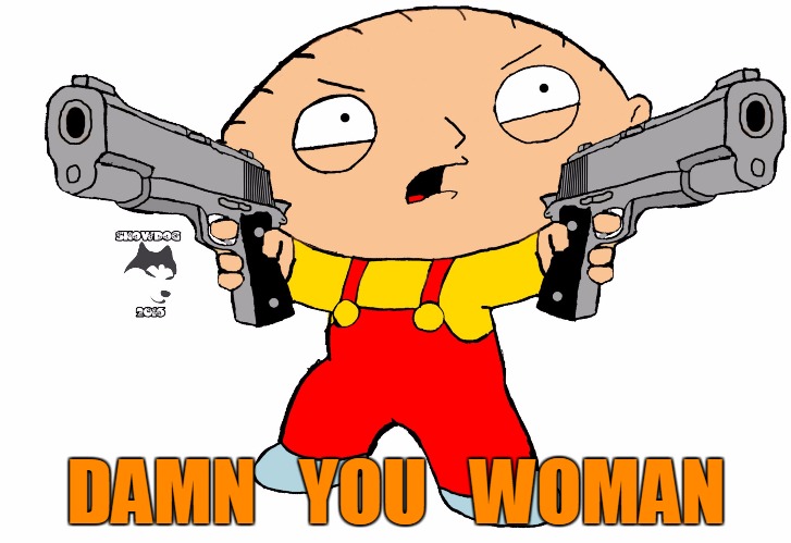 Damn you woman | DAMN   YOU   WOMAN | image tagged in stewie,funny | made w/ Imgflip meme maker