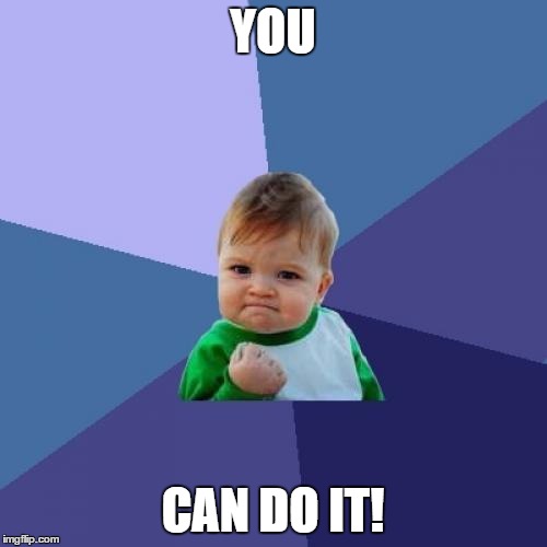 Success Kid Meme | YOU CAN DO IT! | image tagged in memes,success kid | made w/ Imgflip meme maker