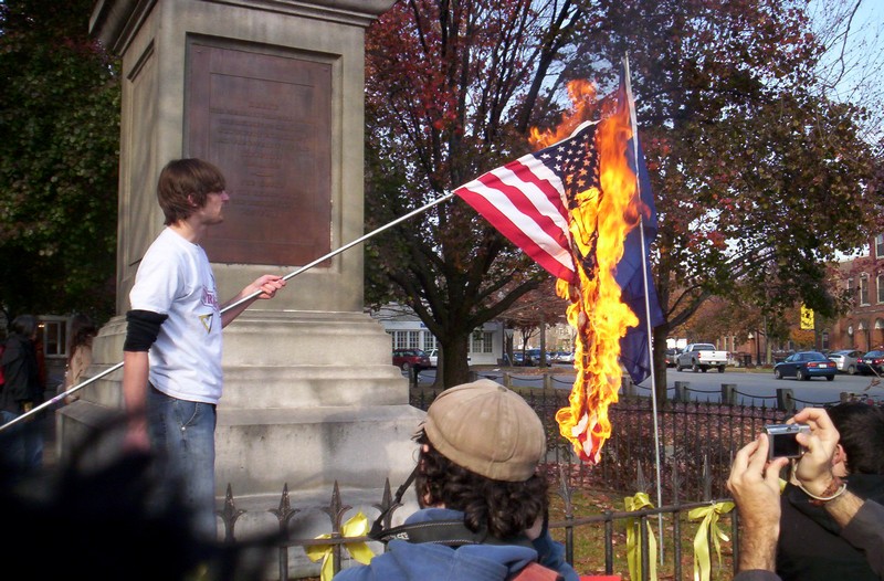 burning flag Blank Meme Template
