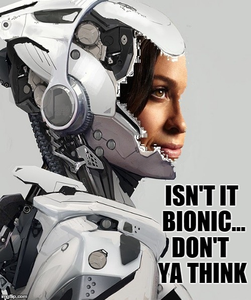 ISN'T IT BIONIC... DON'T YA THINK | image tagged in alanis_ironic | made w/ Imgflip meme maker