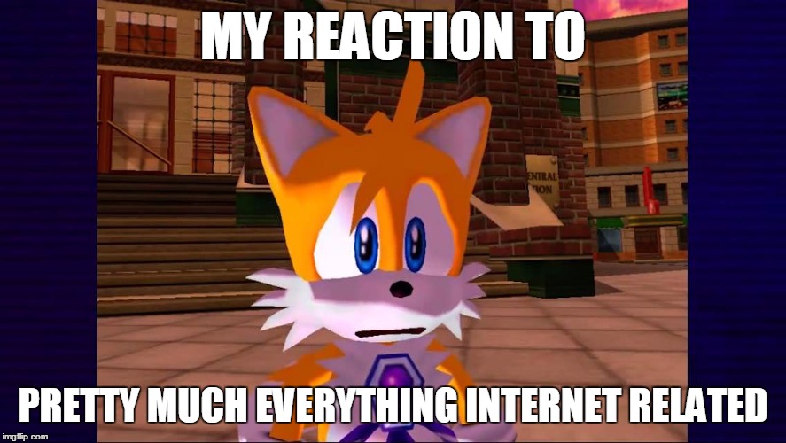 MY REACTION TO; PRETTY MUCH EVERYTHING INTERNET RELATED | image tagged in tailz | made w/ Imgflip meme maker