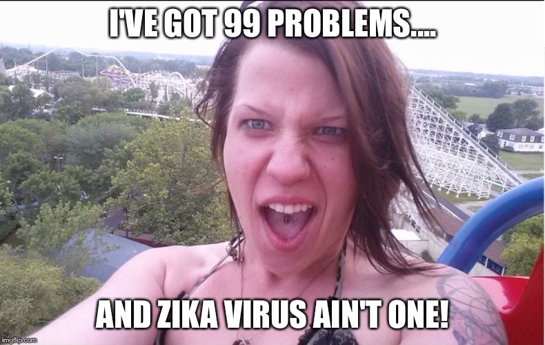 I'VE GOT 99 PROBLEMS.... AND ZIKA VIRUS AIN'T ONE! | image tagged in zika virus,first world problems | made w/ Imgflip meme maker
