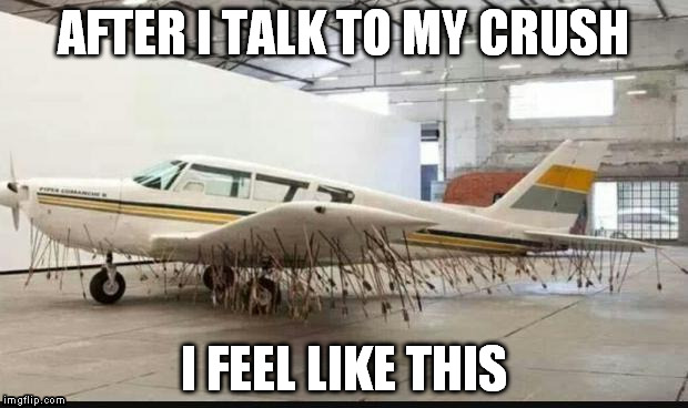 Airplane with arrows  | AFTER I TALK TO MY CRUSH; I FEEL LIKE THIS | image tagged in airplane with arrows,shot down,single,after i talk to my crush | made w/ Imgflip meme maker